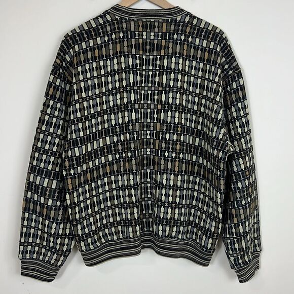 Vintage Jhane Barnes 80s 3D Geometric Coogi Wool Blend Textured Sweater Mens Med - Picture 7 of 8